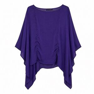 Dex Clothing Blouse Women's Large Purple Kimono Sleeve Chiffon Layering Top